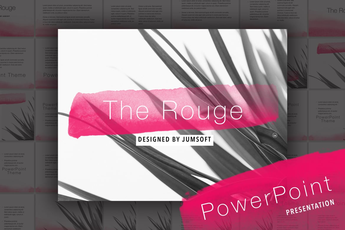 Template PowerPoint Rouge yang Elegan dan Profesional