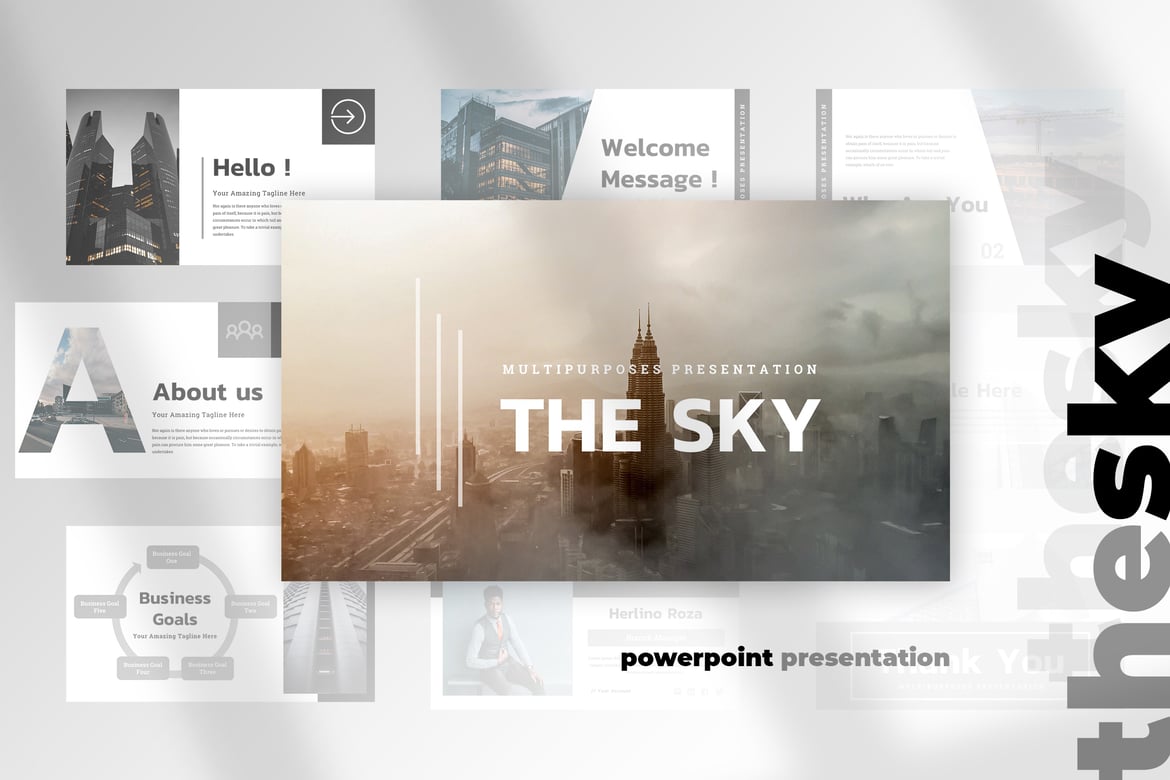 Template Presentasi Powerpoint Modern - The Sky