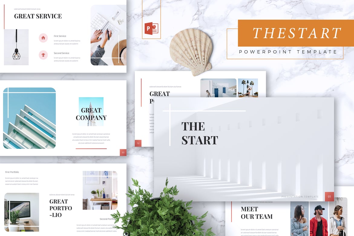Template Presentasi PowerPoint THE START - Profil Perusahaan yang Menarik