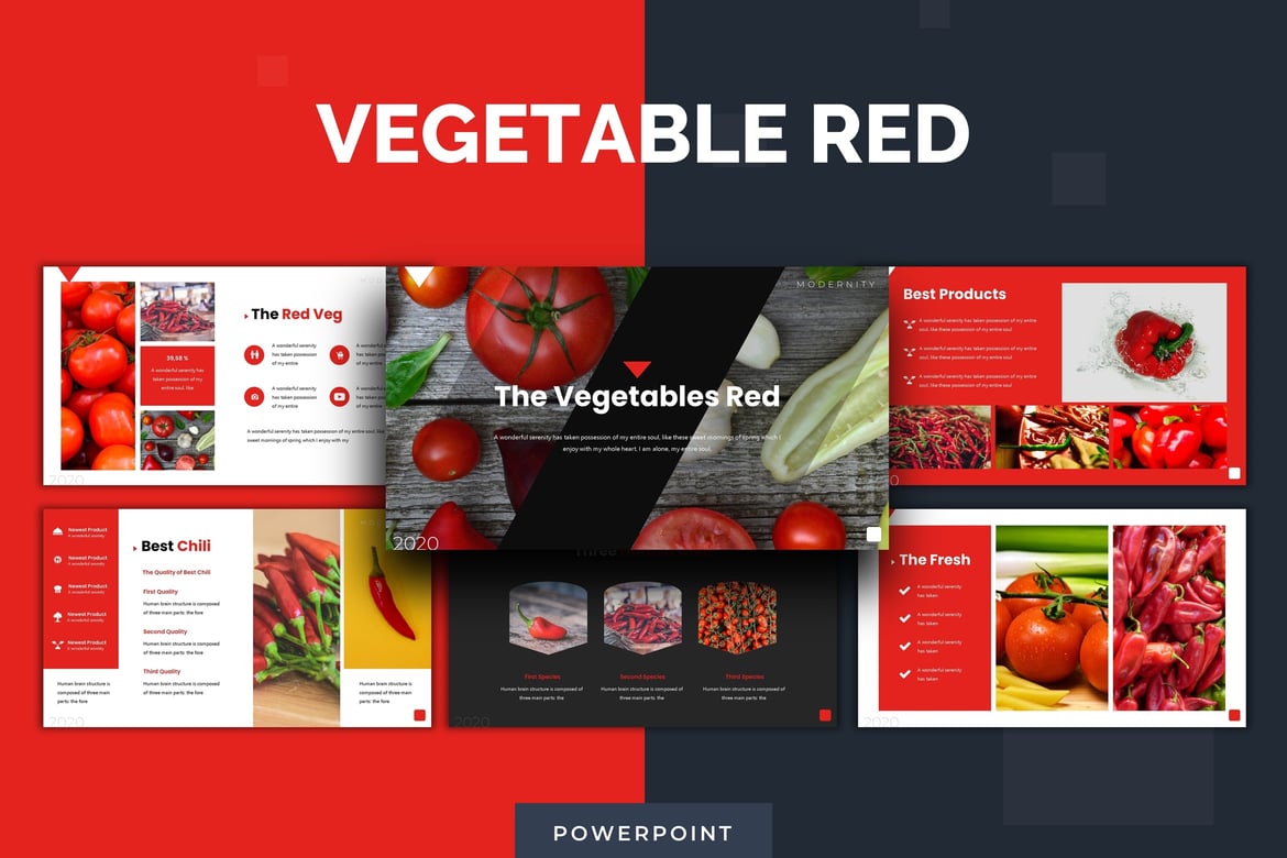Template Presentasi PowerPoint Sayuran yang Menarik