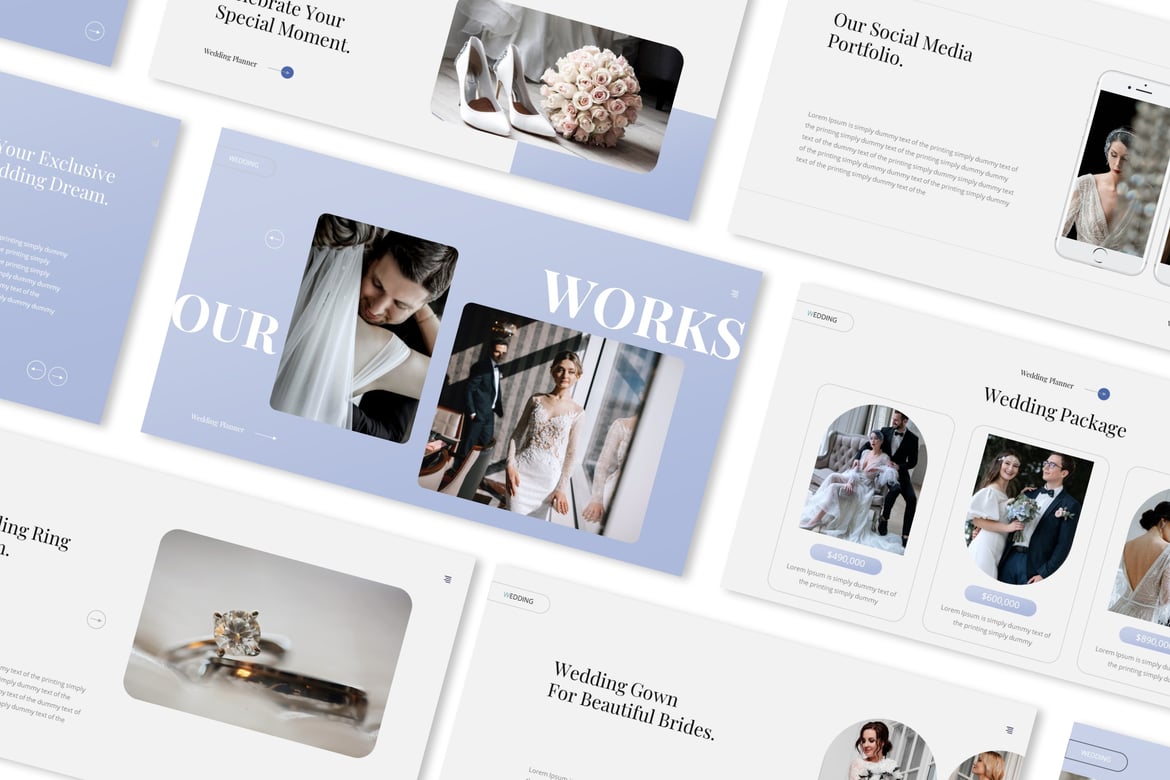 Template Powerpoint Perencana Pernikahan yang Menarik