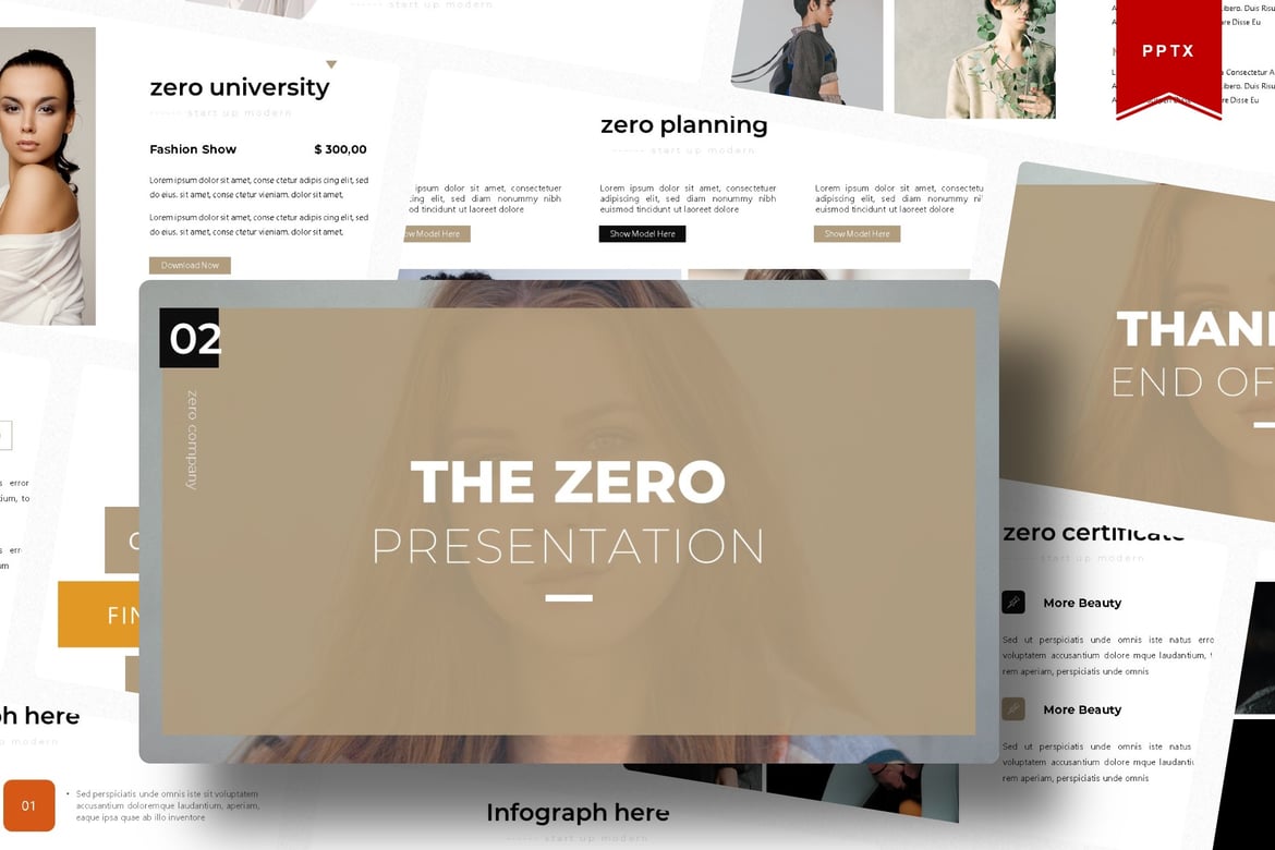 Template Presentasi PowerPoint The Zero yang Menarik dan Profesional
