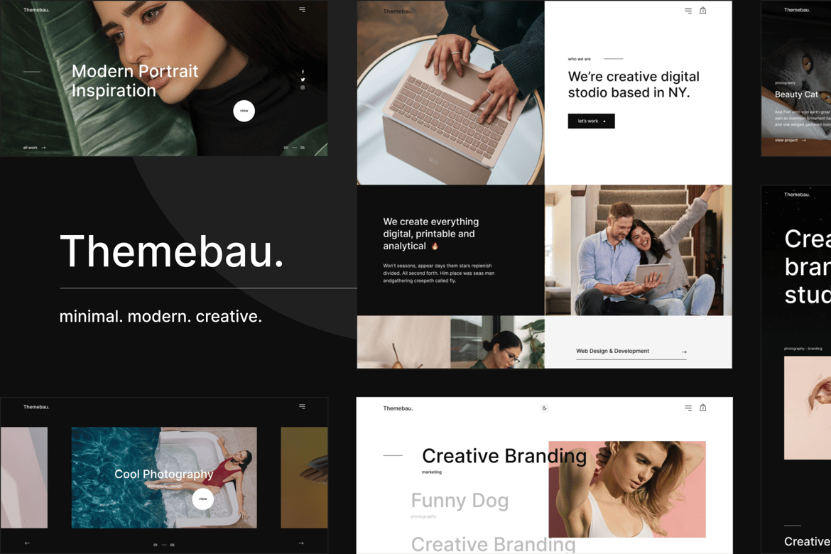 Themebau – Tema WordPress Portofolio Minimalis dan Kreatif yang Terjangkau