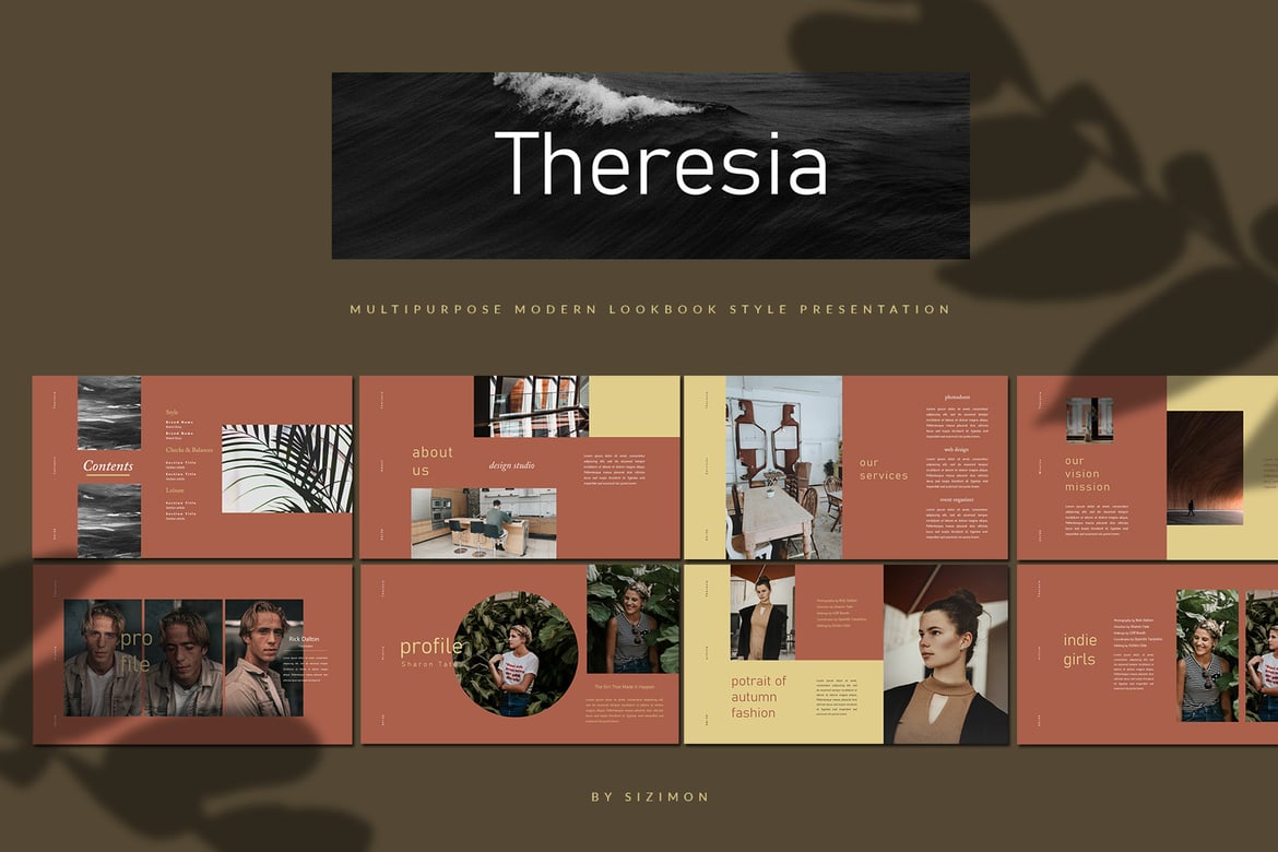 Template Presentasi Powerpoint Theresia - Stylish dan Minimalis
