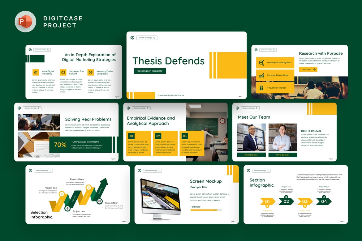 Template PowerPoint untuk Pembelaan Tesis yang Profesional