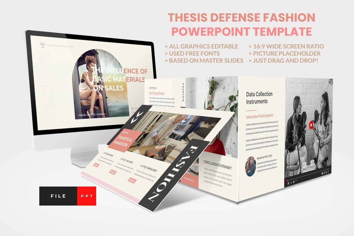 Template PowerPoint Pertahanan Thesis Fashion yang Menarik