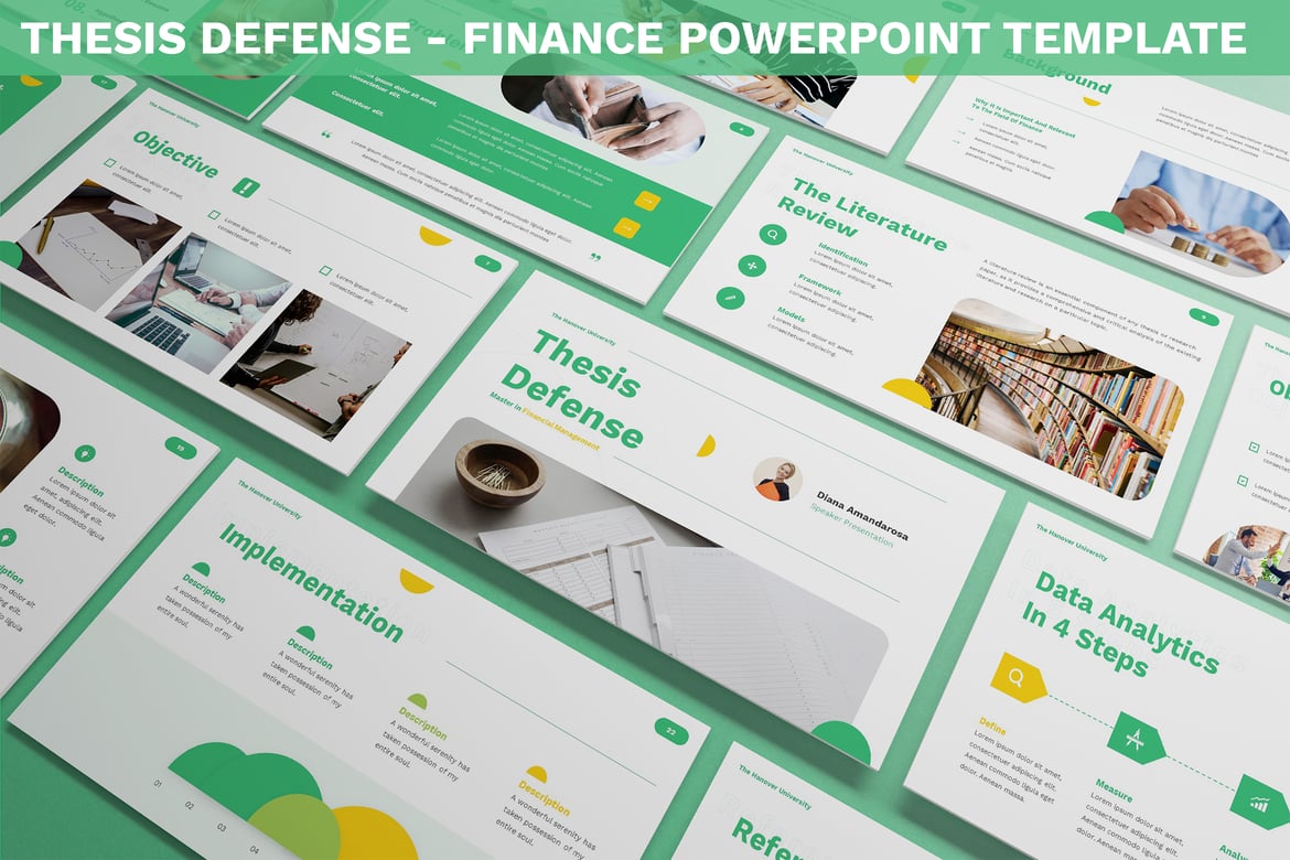 Template Powerpoint Pertahanan Tesis Keuangan yang Modern dan Profesional