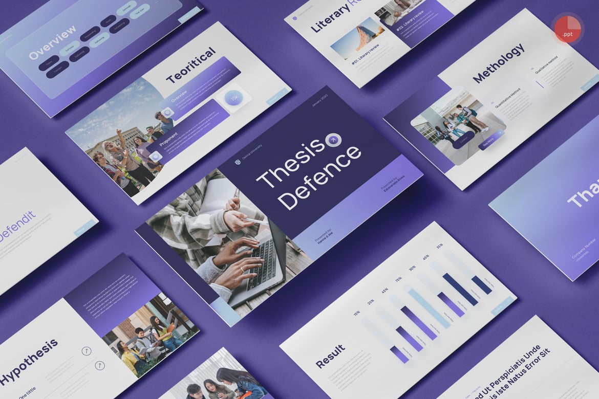 Template Presentasi PowerPoint Pertahanan Tesis yang Menarik