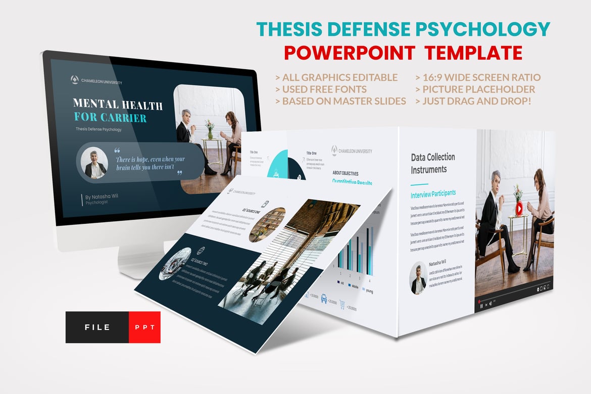 Template PowerPoint Pembelaan Tesis Psikologi yang Menarik dan Profesional