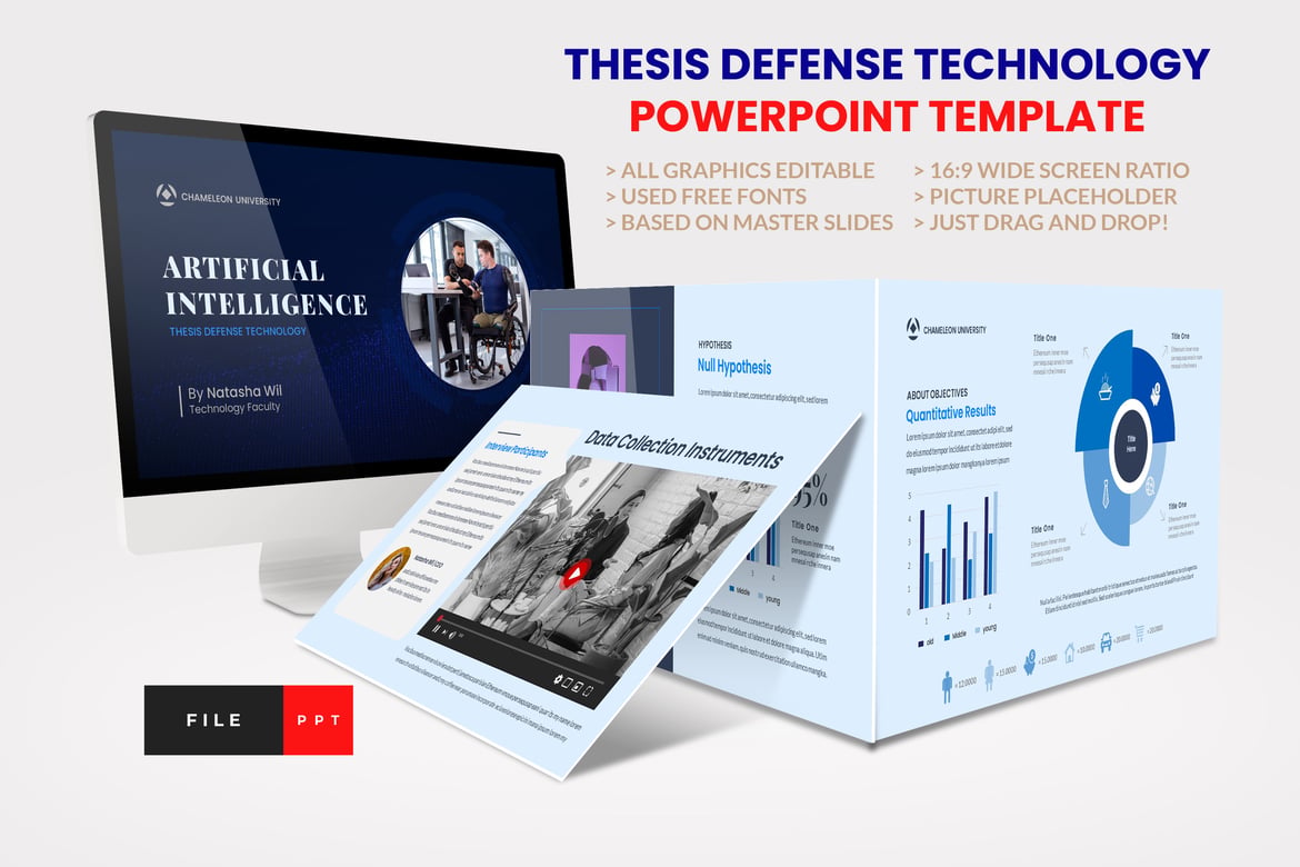 Template PowerPoint Pertahanan Thesis yang Modern dan Profesional