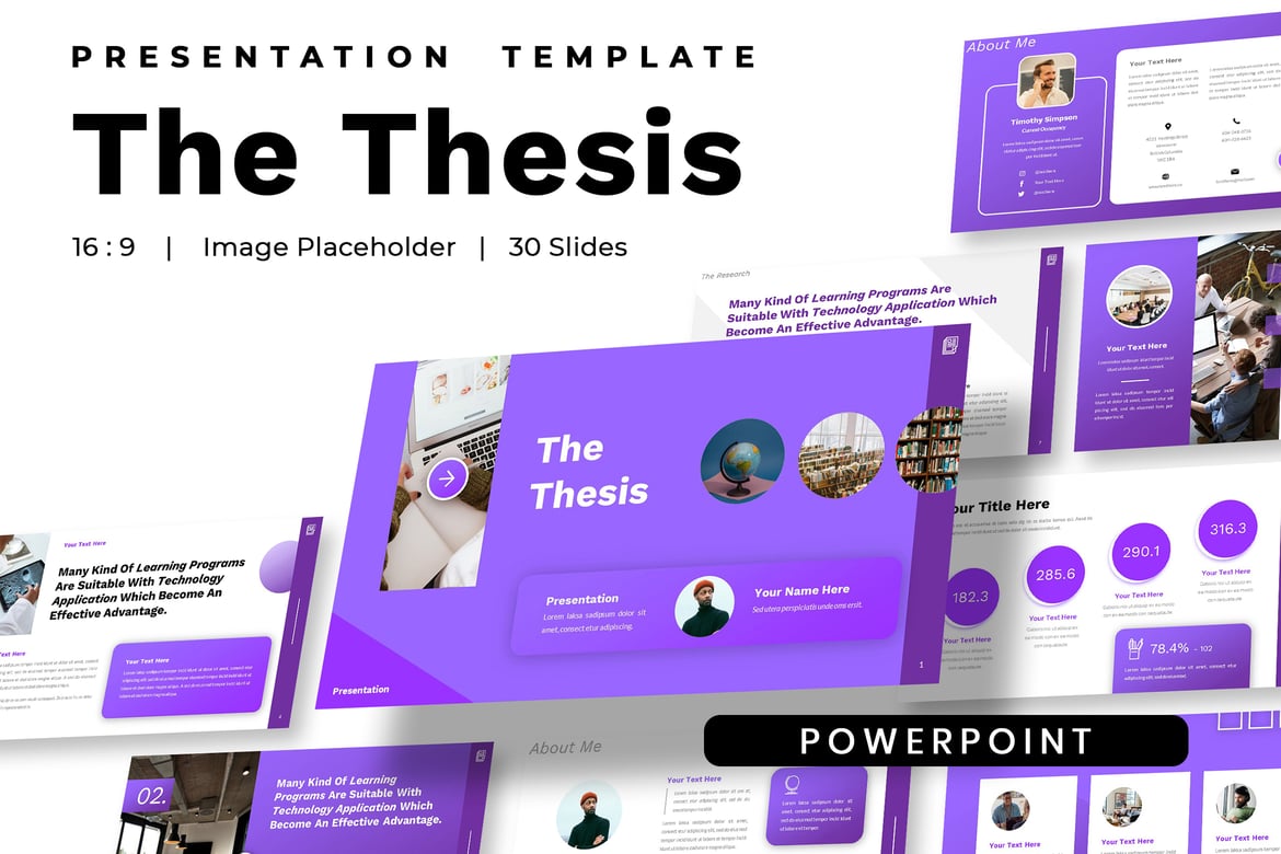 Template Presentasi Pendidikan - Thesis PowerPoint Kreatif