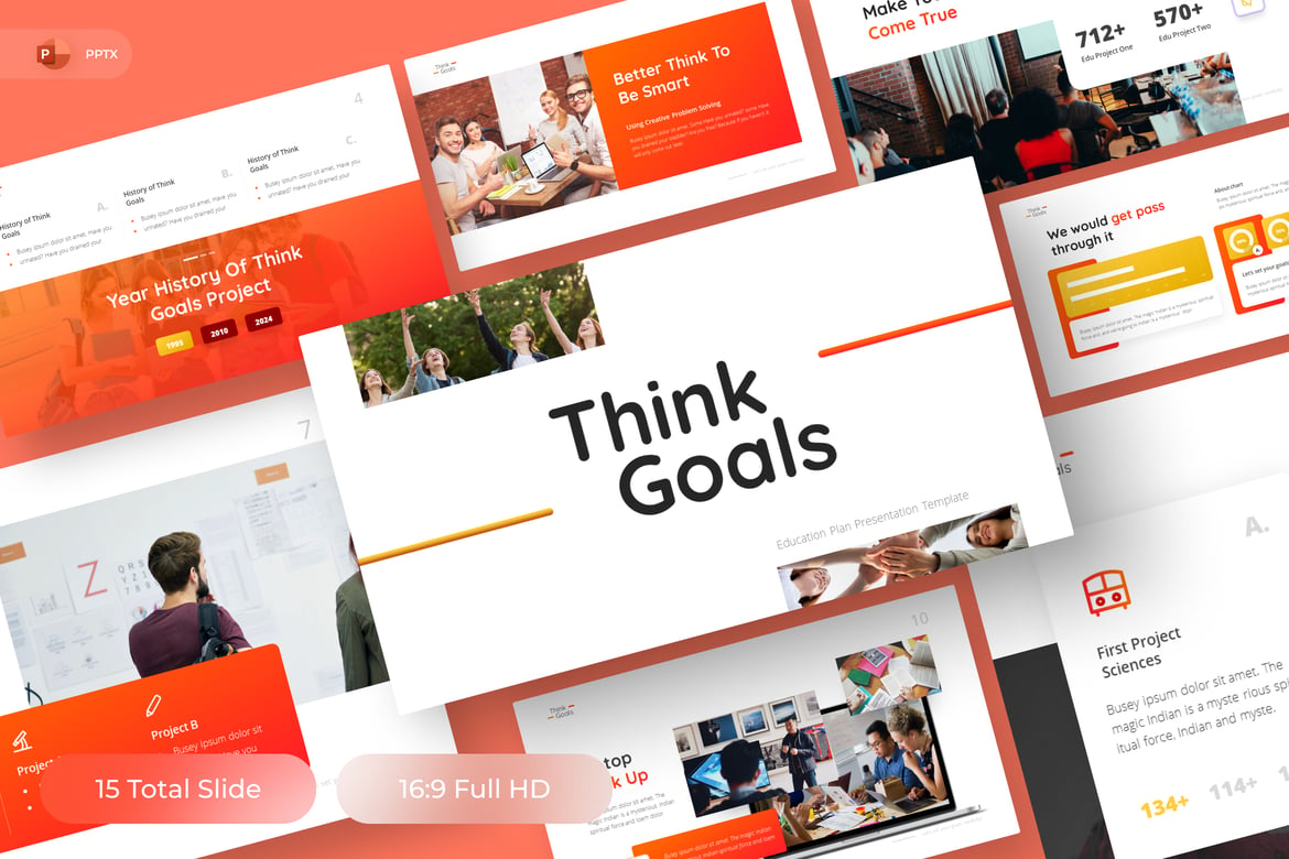 Template PowerPoint Rencana Pendidikan yang Menarik