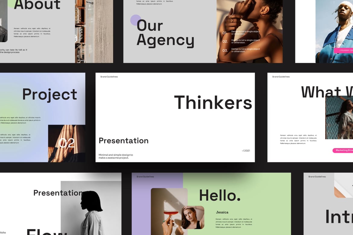 Template PowerPoint Kreatif - Thinkers Presentation