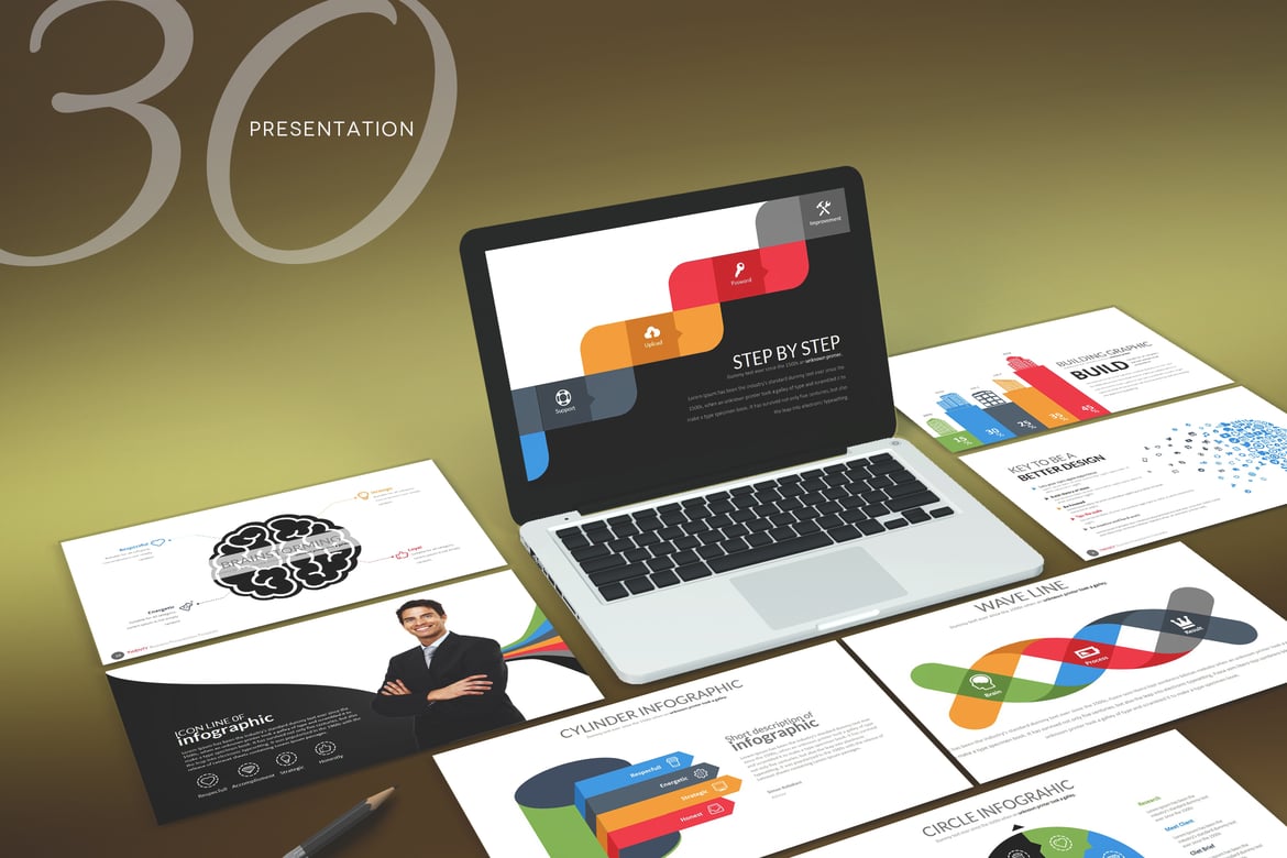 Template Presentasi Kreatif - Thirty Powerpoint