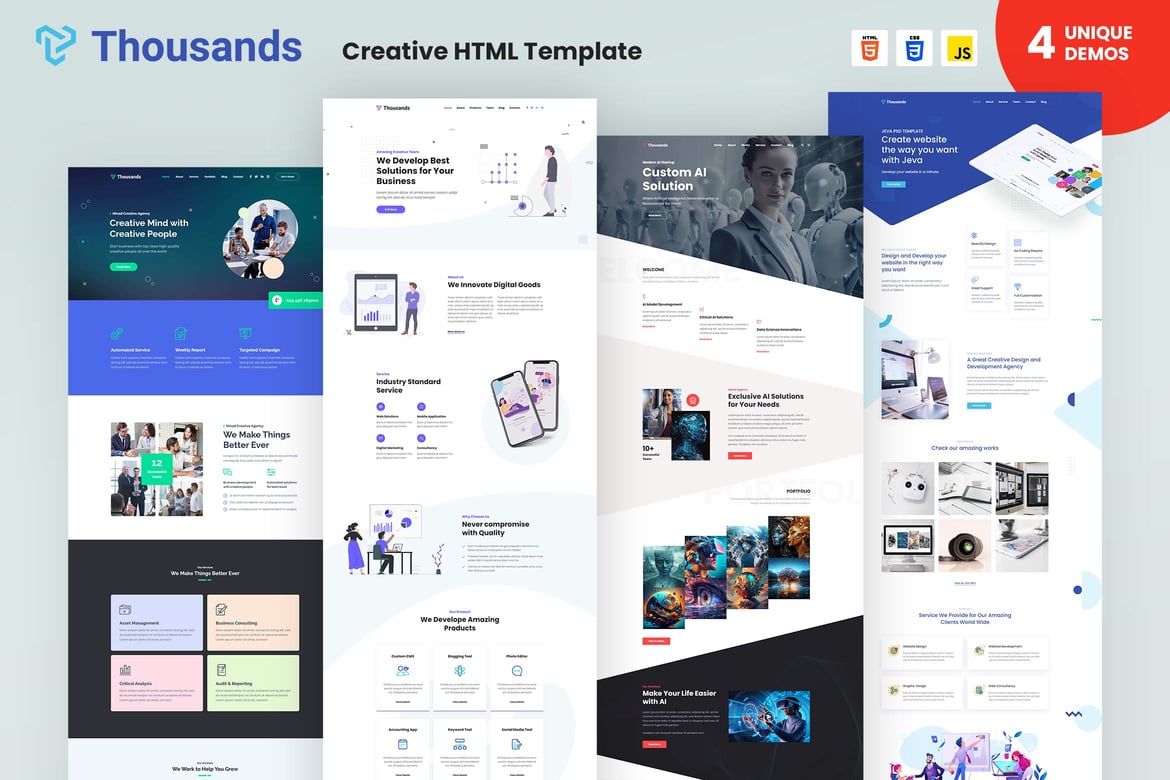 Thousands | Template Website Kreatif yang Memukau