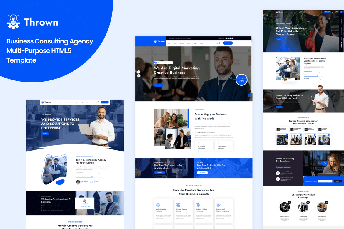 Template Website HTML5 untuk Agensi Konsultasi Bisnis Thrown