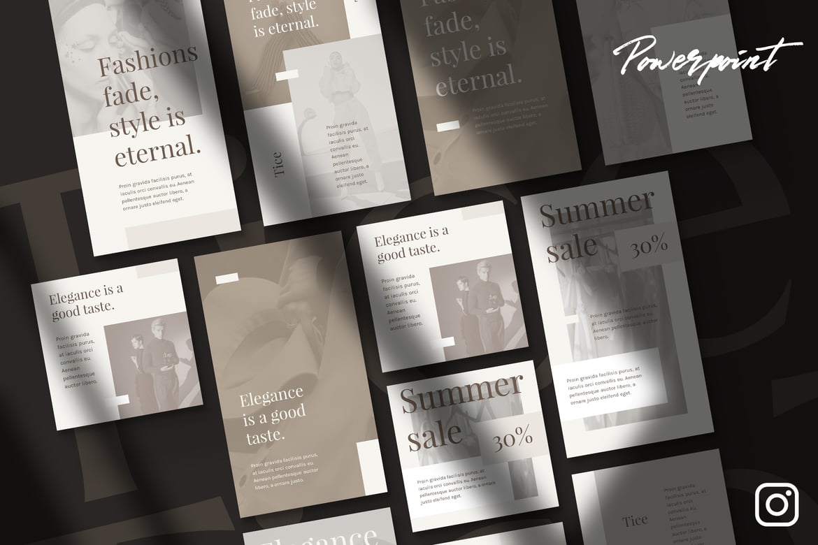 Template PowerPoint Tice - Instagram Fashion untuk Bisnis
