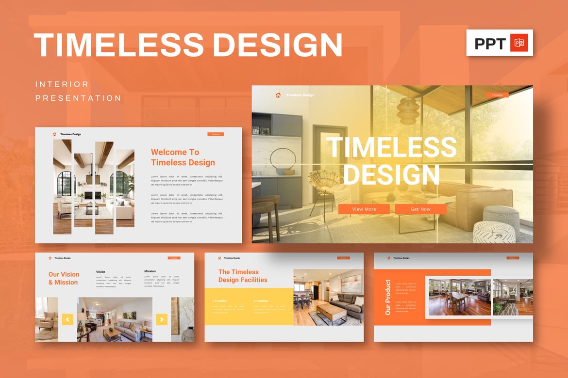 Template Presentasi Interior dengan Desain Abadi
