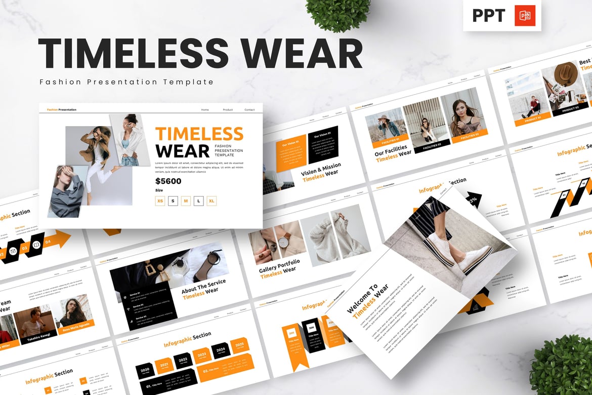 Template Presentasi Fashion - Timeless Wear yang Elegan