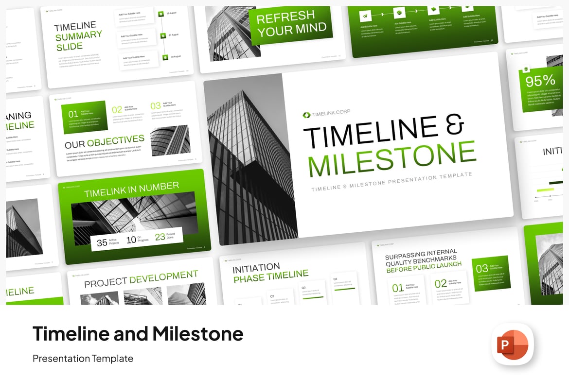 Template PowerPoint Timeline dan Milestone Kreatif