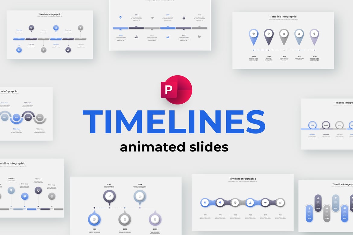 Template PowerPoint Animasi Timeline yang Menarik