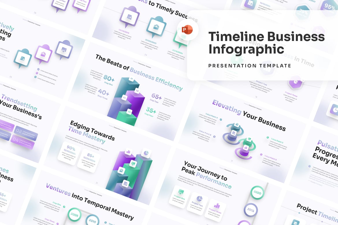 Template Presentasi Timeline Bisnis yang Menarik