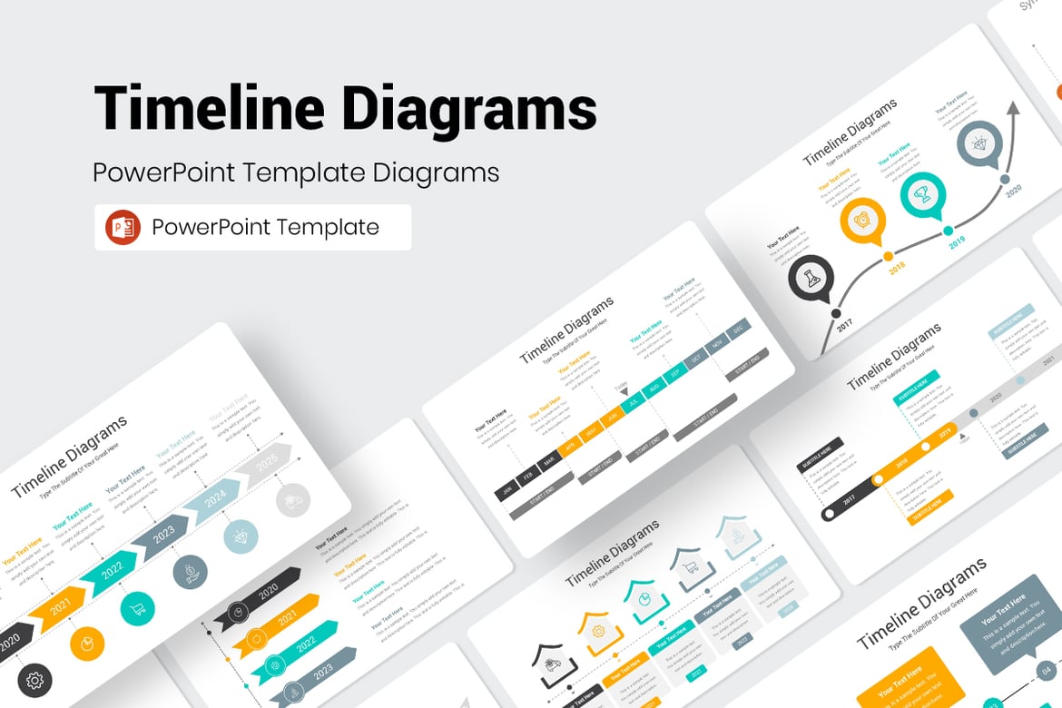 Template Presentasi PowerPoint Diagram Timeline yang Menarik