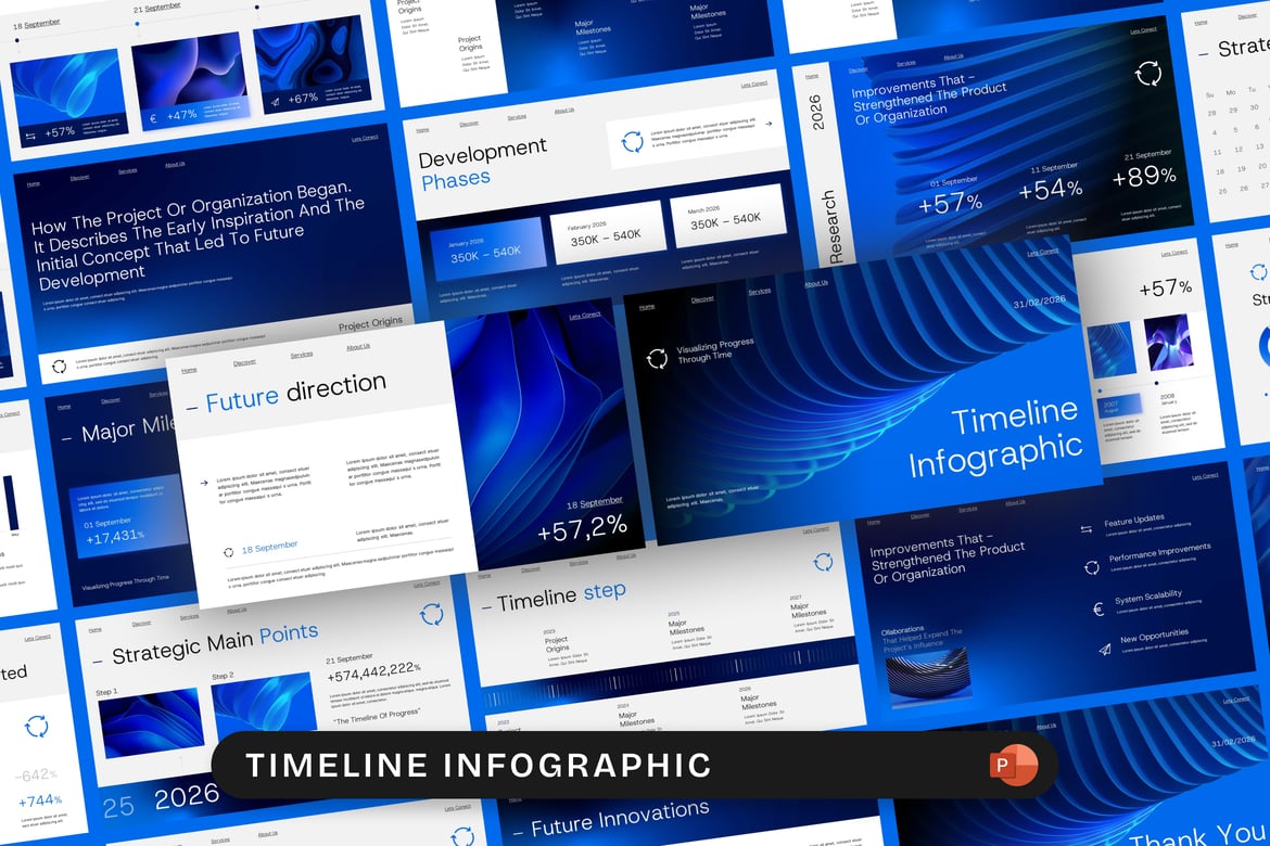 Template Presentasi PowerPoint Infografis Timeline yang Menarik