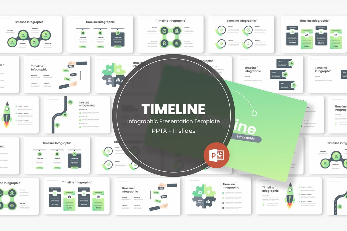 Template Presentasi PowerPoint Timeline yang Menawan