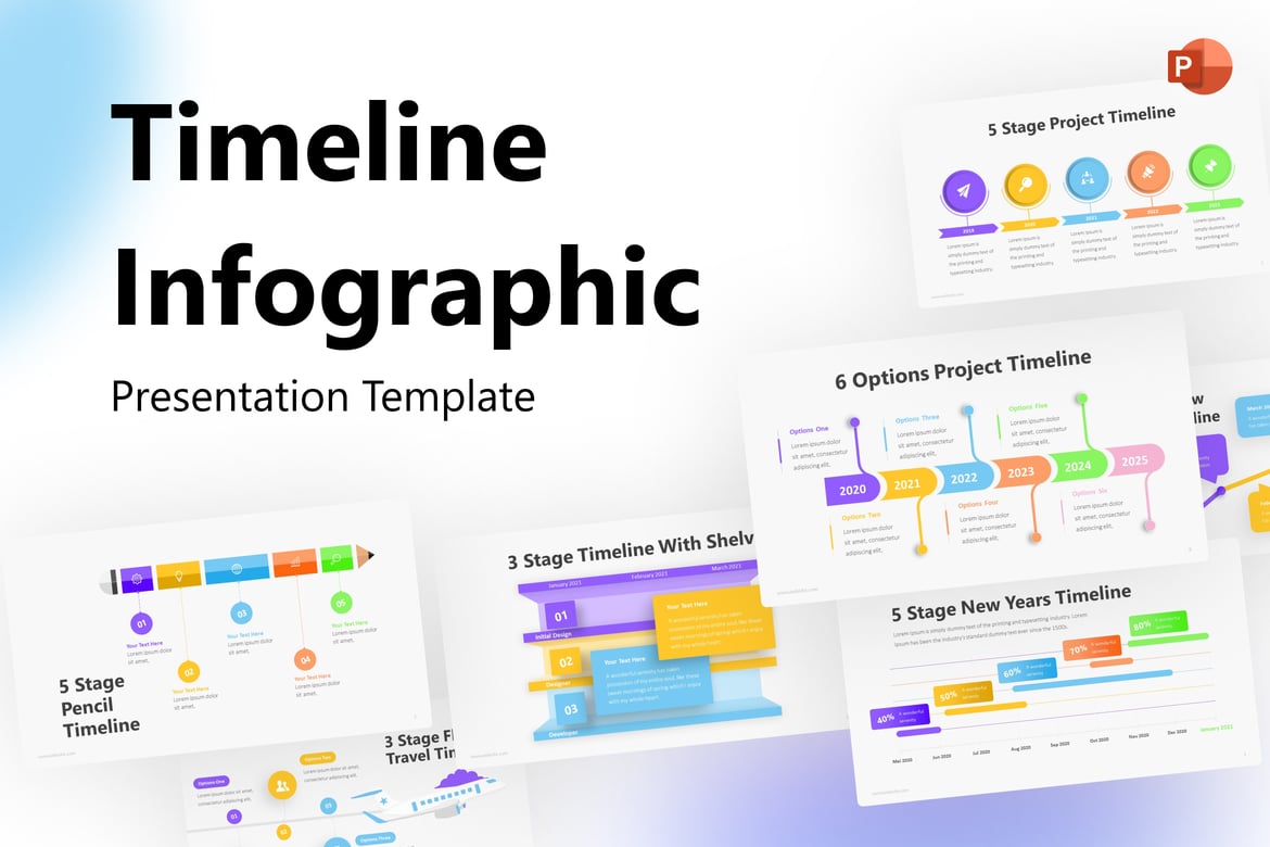 Template PowerPoint Infografis Timeline yang Menarik