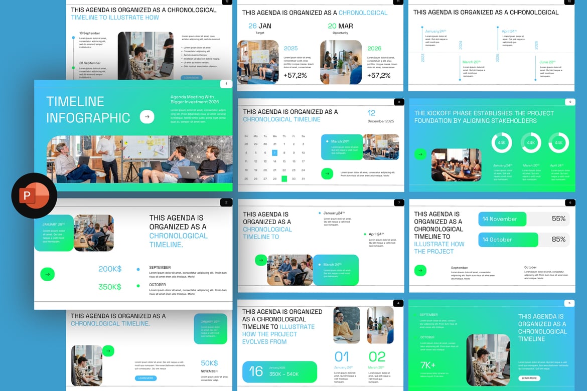 Template PowerPoint Infografis Timeline yang Menarik dan Profesional
