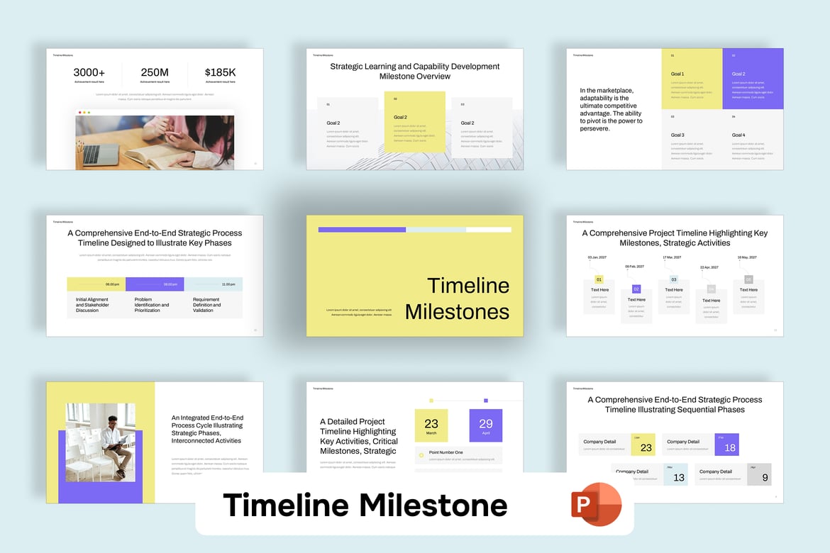 Template PowerPoint Timeline Milestone yang Menarik