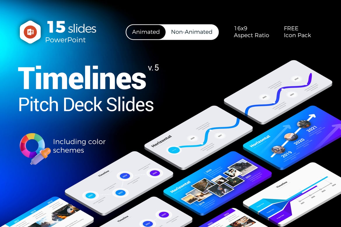 Template Presentasi PowerPoint Infografis Timeline yang Menarik