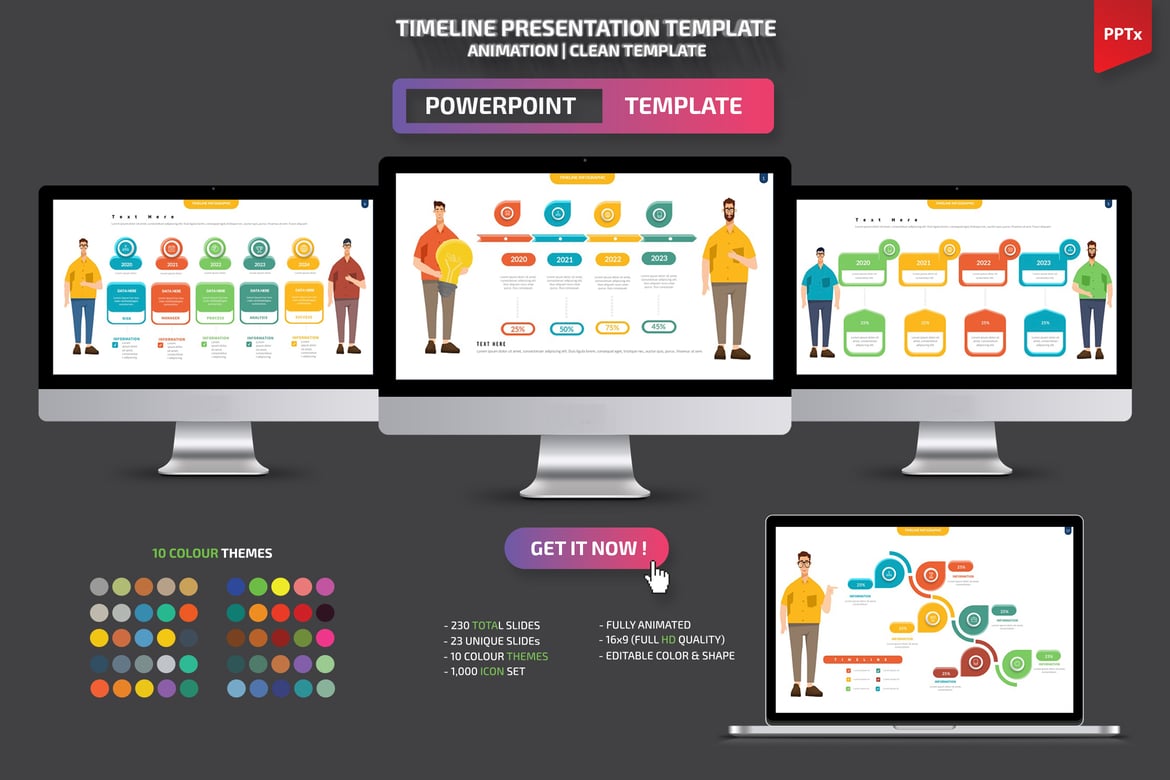 Template Powerpoint Presentasi Timeline yang Menarik dan Profesional