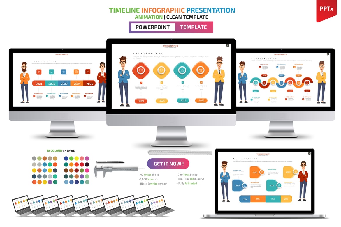 Template Presentasi PowerPoint Timeline yang Menarik dan Profesional