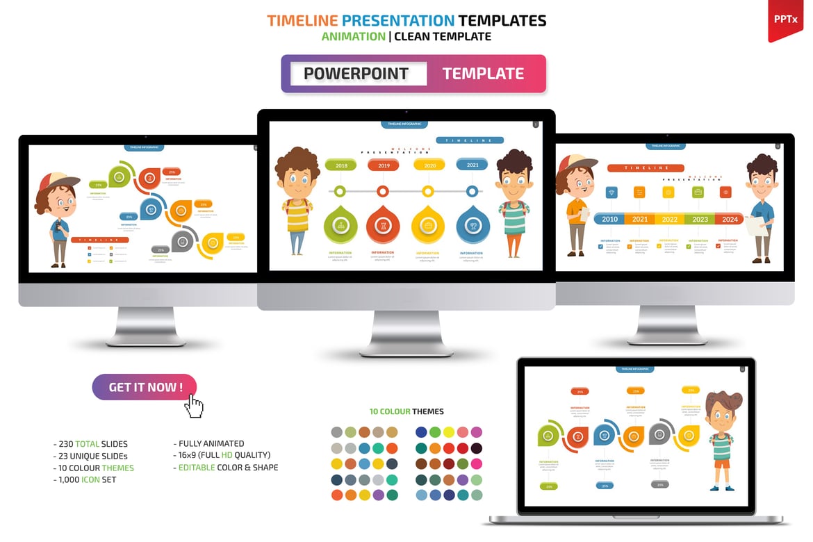 Template Powerpoint Presentasi Timeline yang Menarik dan Profesional