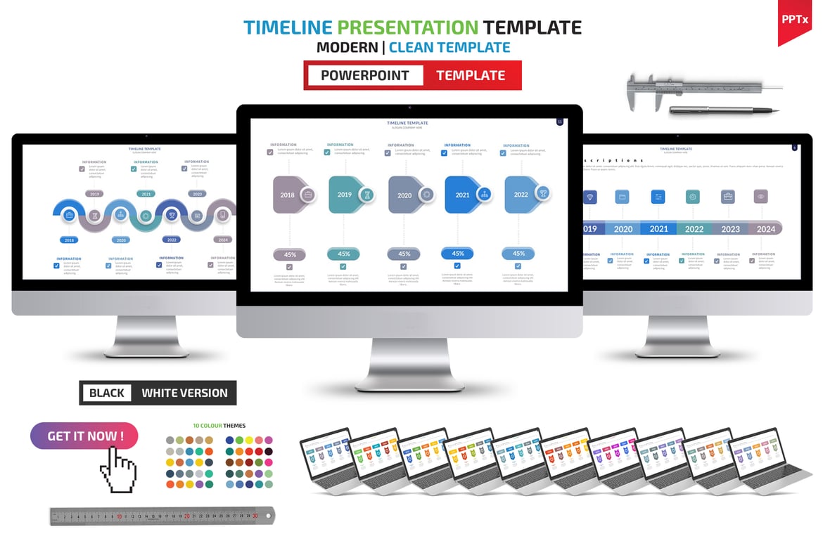 Template Presentasi PowerPoint Timeline yang Menarik dan Profesional