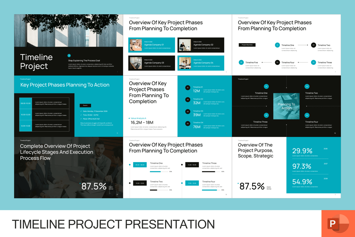 Template Presentasi Proyek Timeline yang Efektif