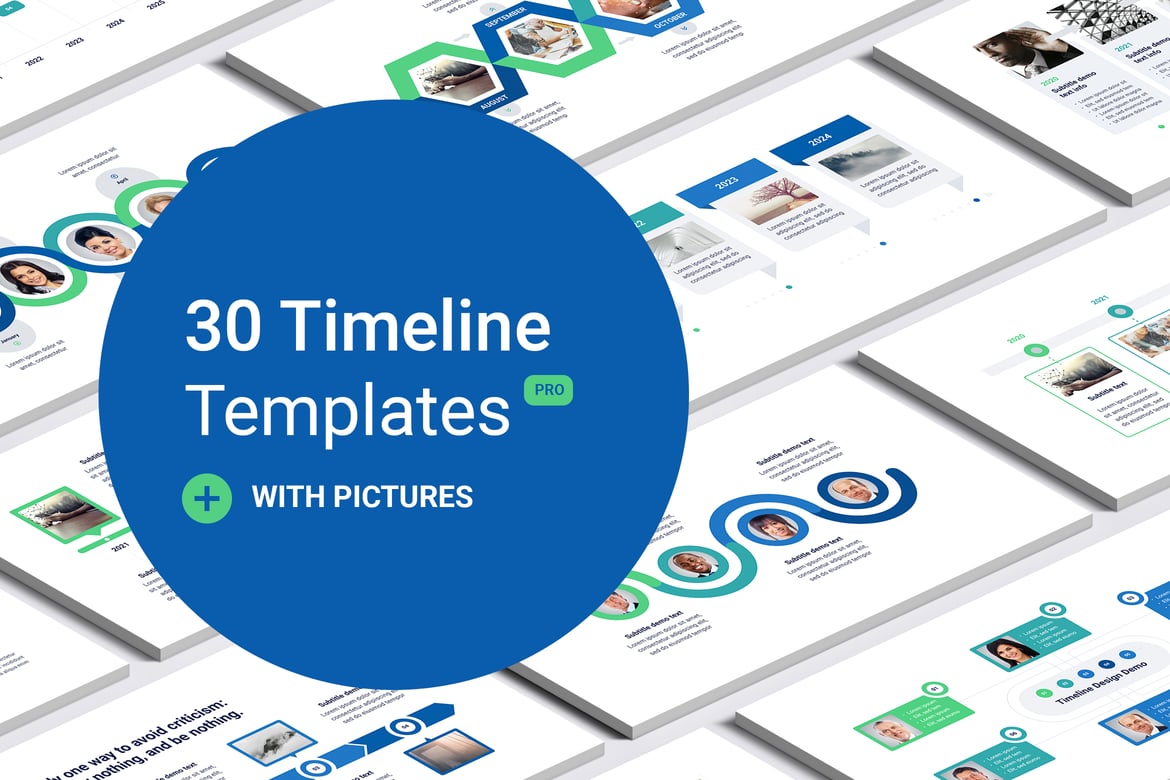 Template PowerPoint Timeline Menarik dengan Gambar