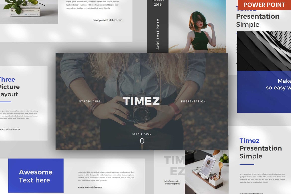 Template PowerPoint Presentasi Timez yang Elegan dan Profesional