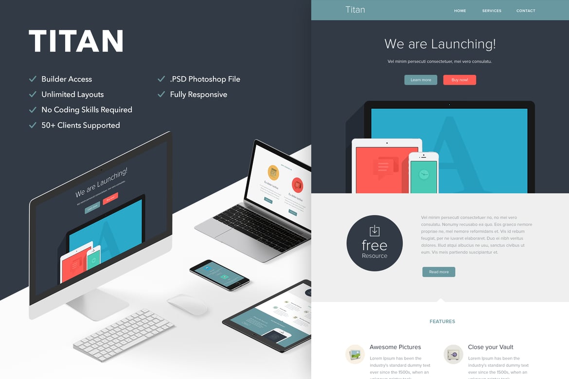 Titan - Template Website Responsif dengan Akses Themebuilder