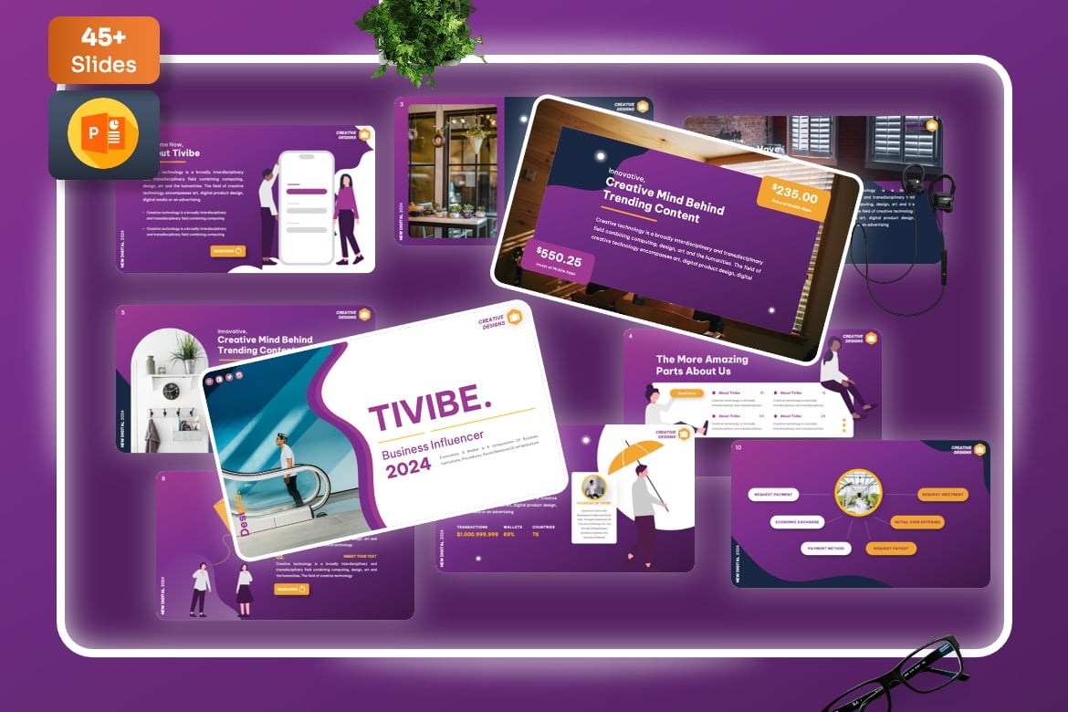 Tivibe - Template Powerpoint Influencer yang Menarik