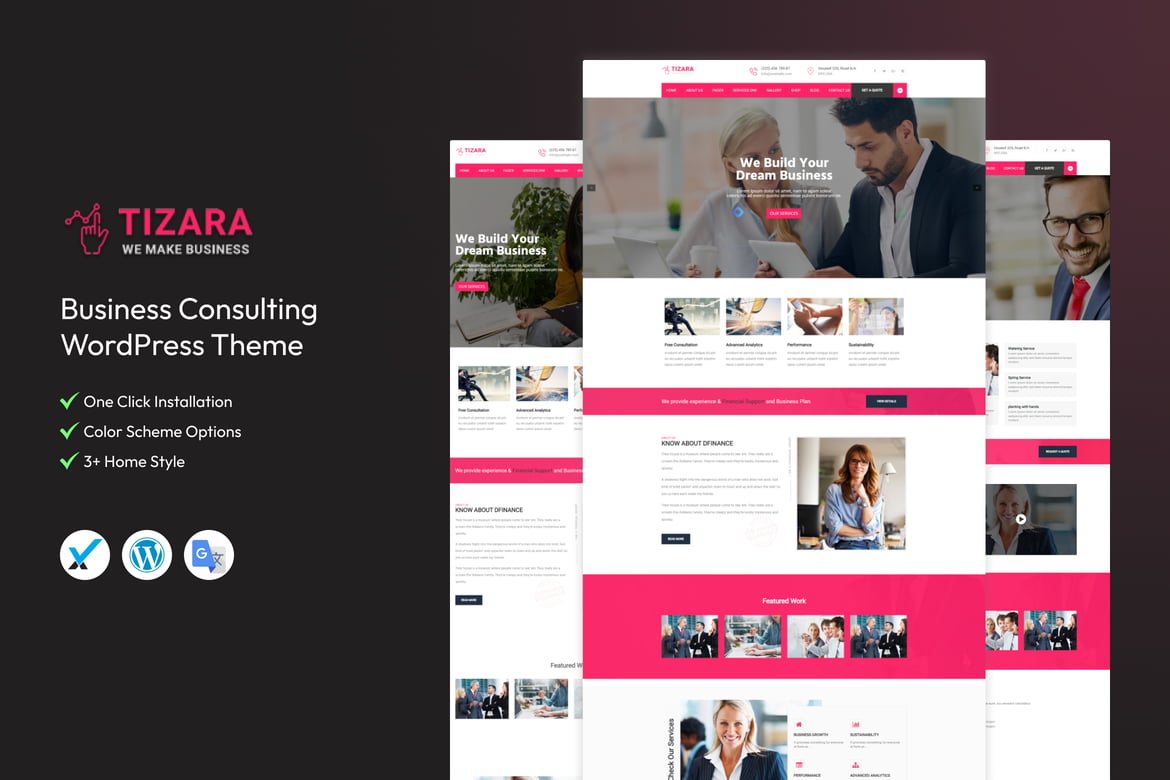 Tizara - Tema WordPress Profesional untuk Konsultasi Bisnis dan Pelatihan