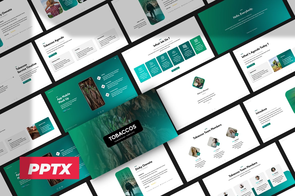 Template Presentasi Kreatif Tobaccos yang Profesional dan Modern