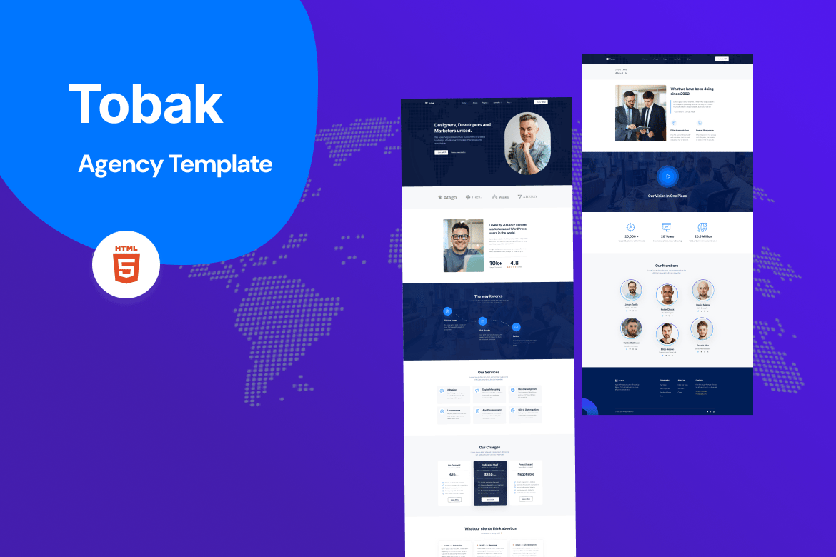 Tobak - Template Website HTML5 Agensi Modern