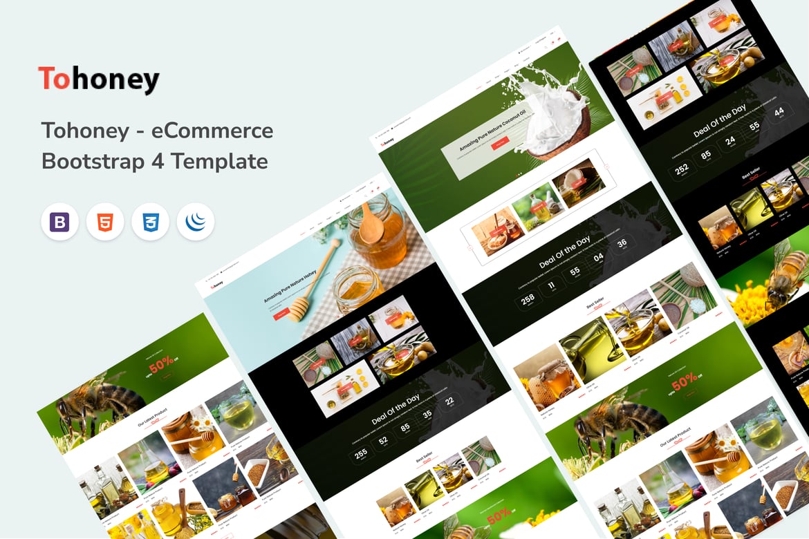 Tohoney - Template Website eCommerce Bootstrap yang Menawan