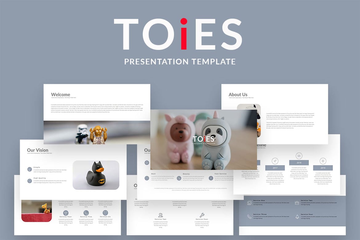 TOiES – Template PowerPoint Bisnis Kreatif yang Menarik