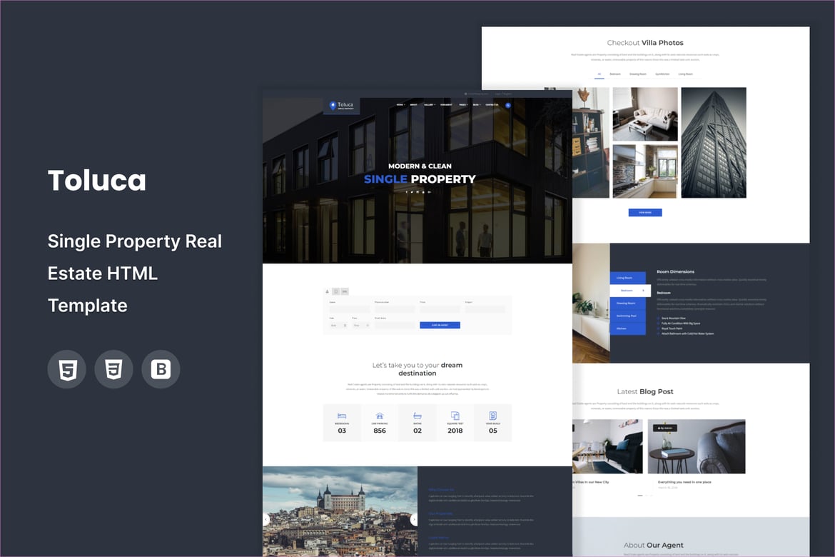Toluca: Template Website Real Estate untuk Properti Tunggal yang Menarik