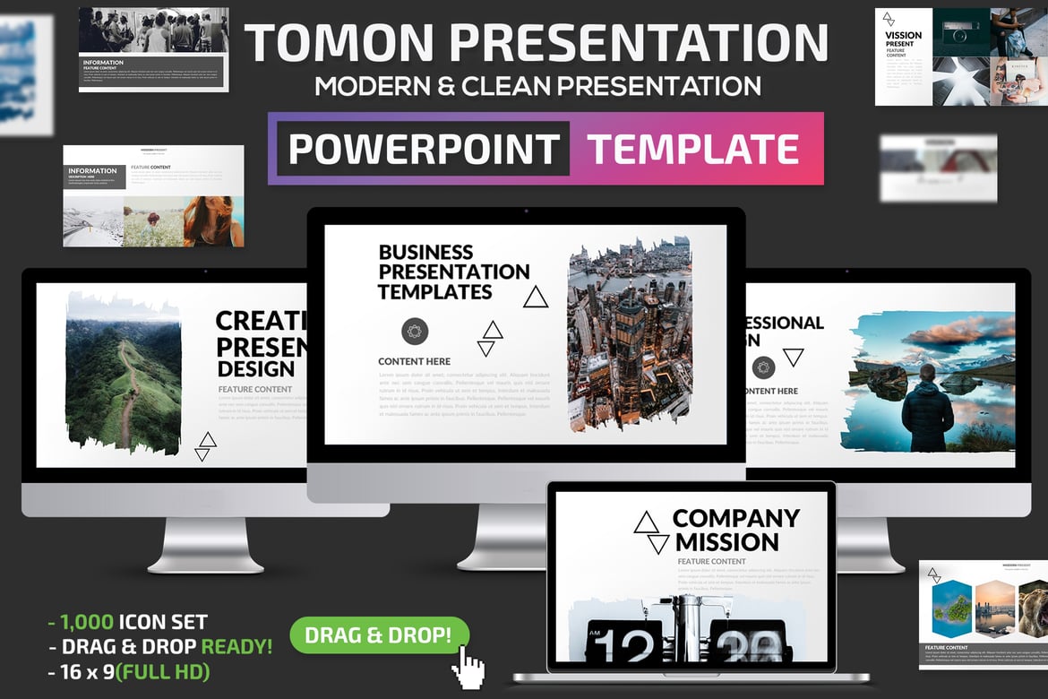 Template Presentasi Powerpoint Tomon yang Menarik