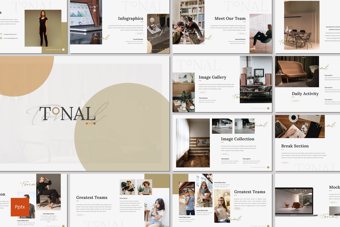 Tonal - Template PowerPoint Bisnis Modern dan Kreatif